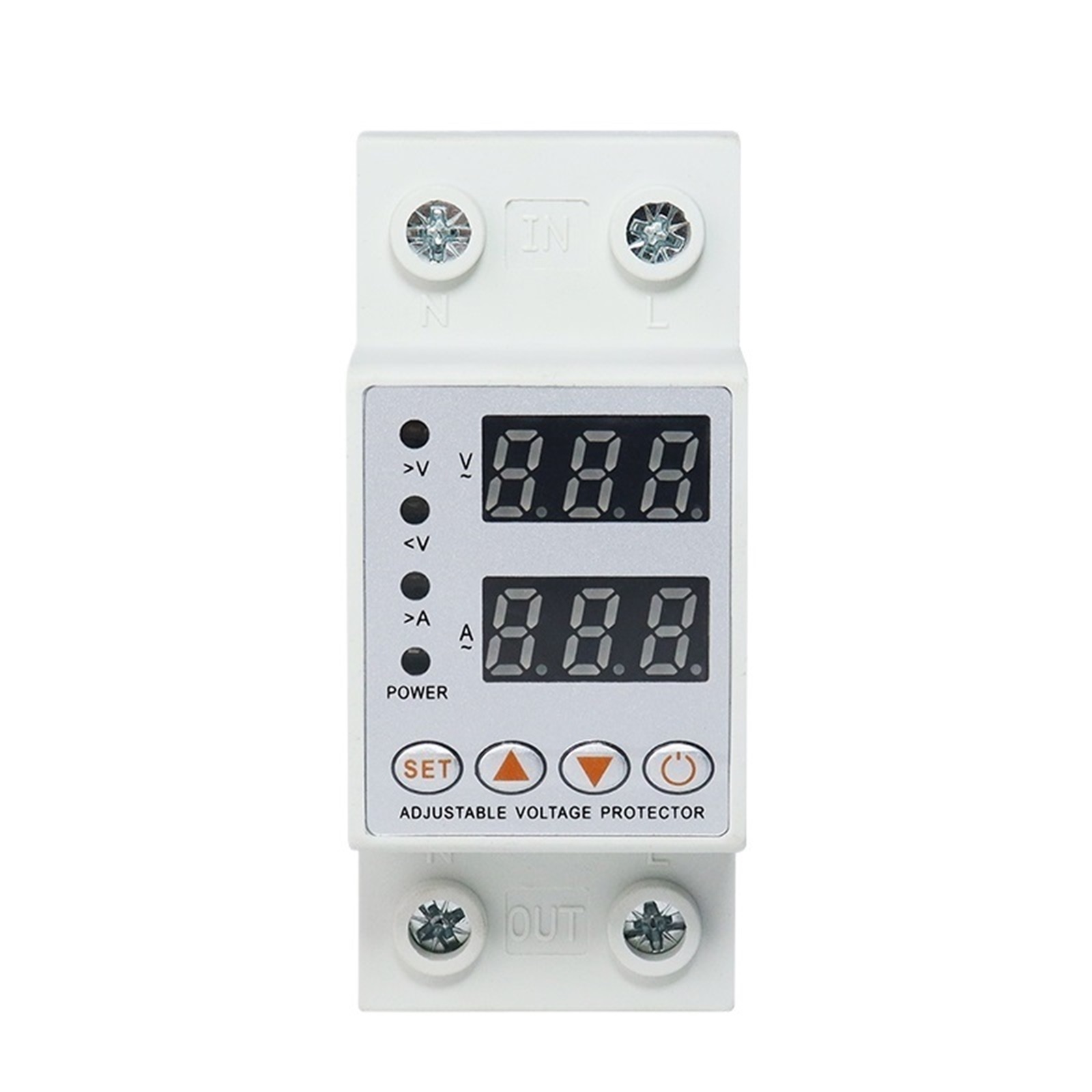 EJYWPSWD Din Rail Voltage Protector Relay Dual Display Adjustable Over Current and Under Voltage Protection Device 40A 63A 220V