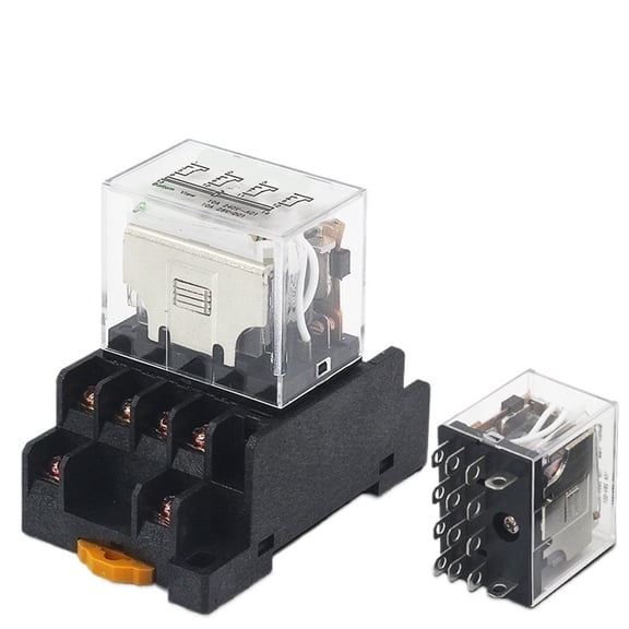 EJYWPSWD Electromagnetic Coil Universal DPDT Power Relay HH62P HH63PHH64P 12V24V220V Miniature Contactor and Base for Circuit Suction