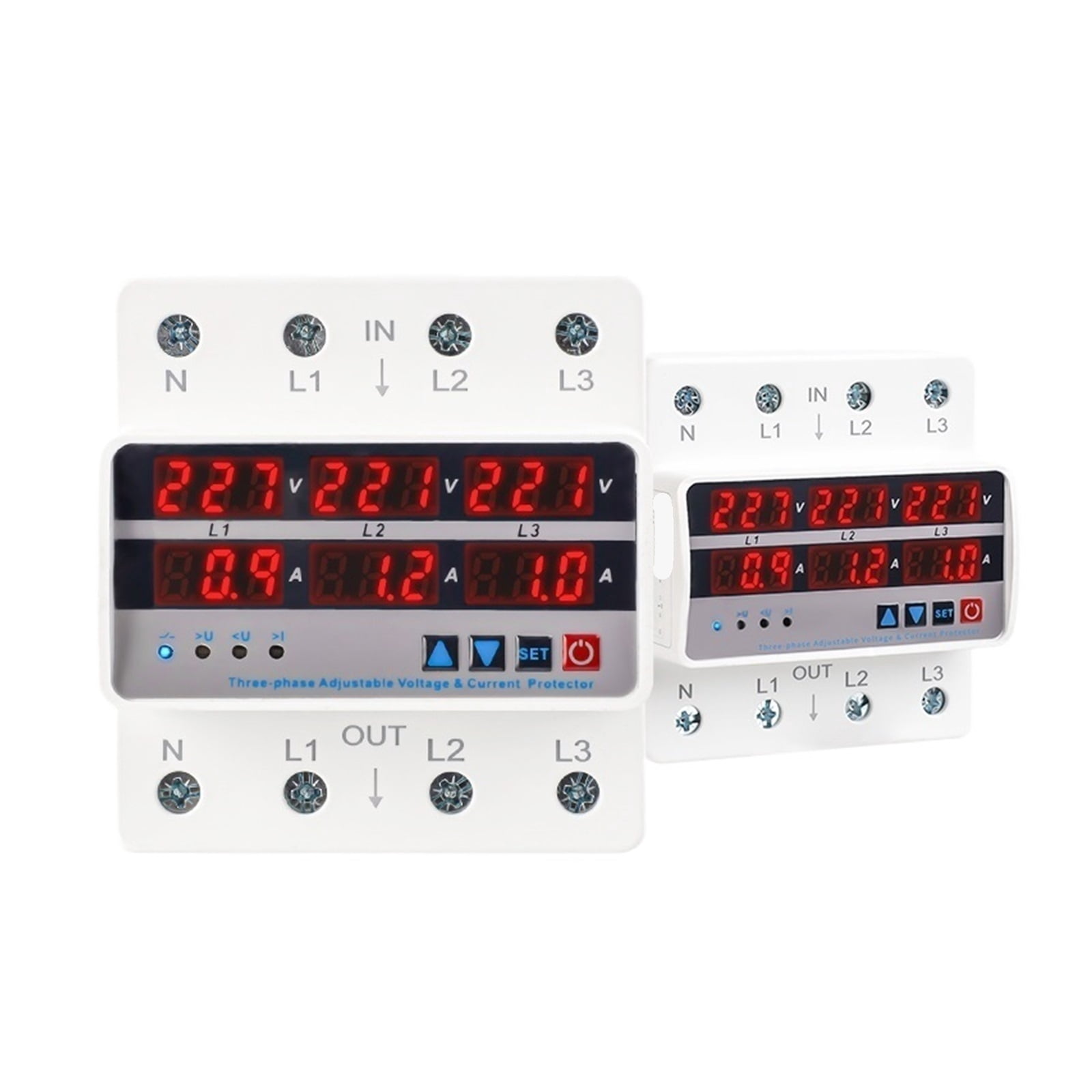 EJYWPSWD GP6-VA 3Phase 63A Din Rail Adjustable over under Voltage Current Limit Protection Relay Protector AC220V 380V