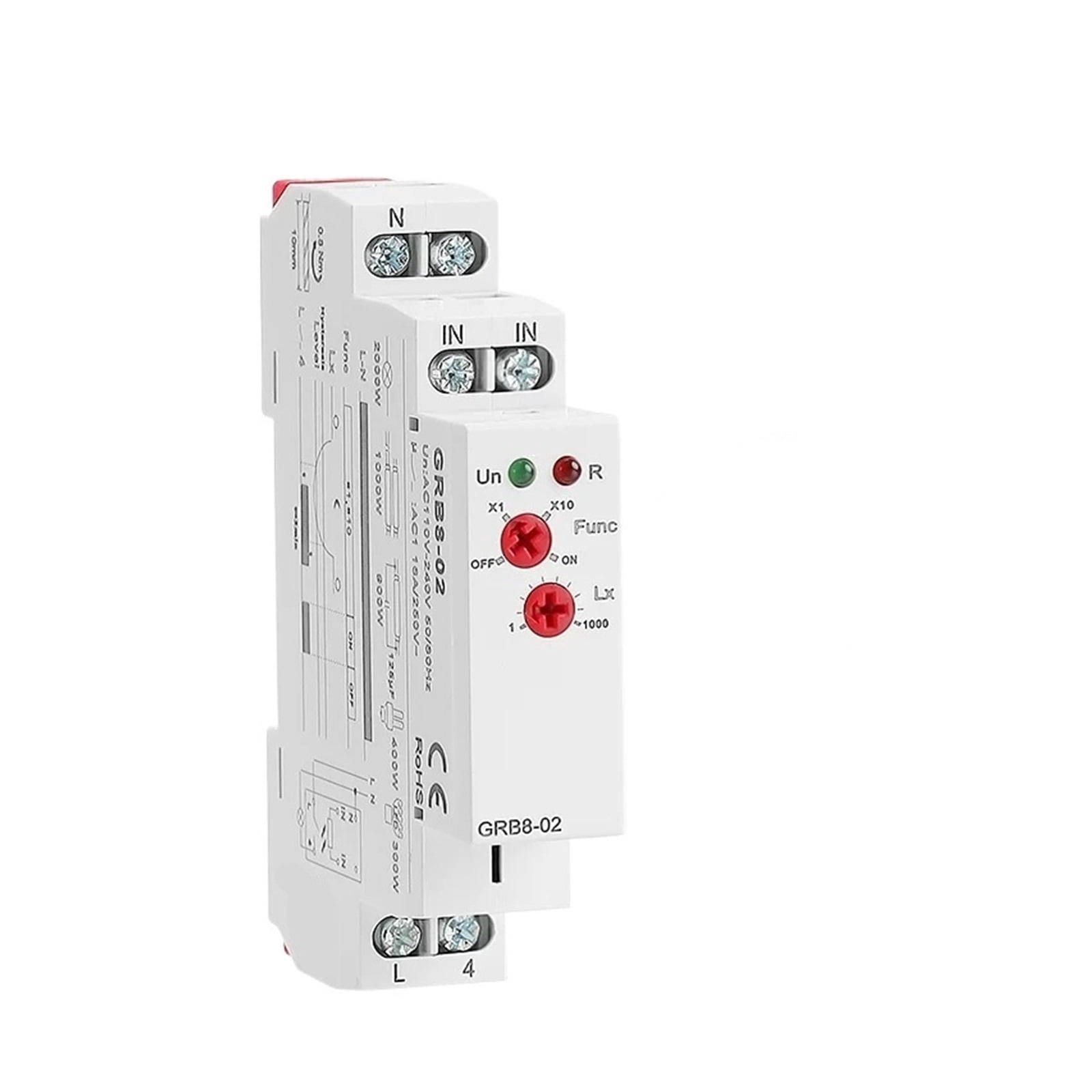 EJYWPSWD GRB8-01/02 Din Rail Twilight Switch Photoelectric Timer Light Sensor Relay AC110V-240V Auto on off