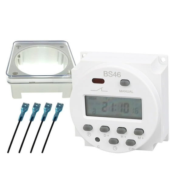 EJYWPSWD Light Small Digital Timer Microcomputer Timer Switch Digital with Waterproof Shell Four Lines Time Set Unit1m-168h