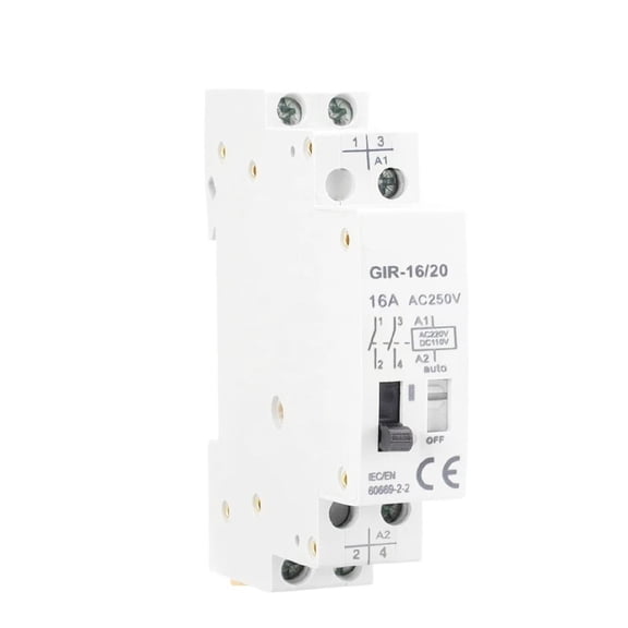 EJYWPSWD Mechanical Impulse Relay Household Bistable Latching Auto Control Relay 1P 2P 16A 1NO 2NO Coil 230V AC 110V DC