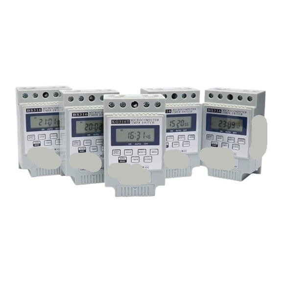 EJYWPSWD White Style Built-In 220v Digital Timer Switch with 10times per Day or Weekly 1min-168h Time Range
