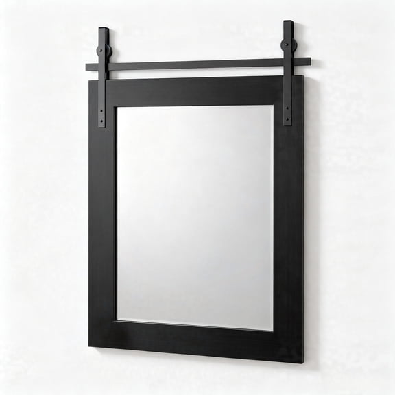 EJerilhxX 18x26 Wall Mount Mirror, Rustic Black Frame for Vanity