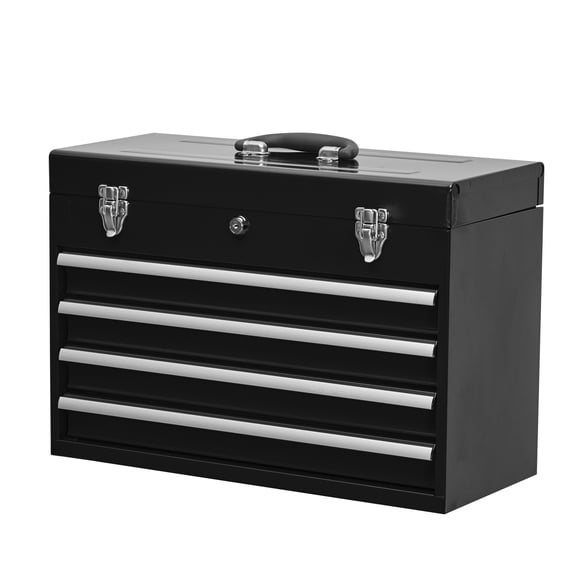 EJerilhxX 4-Drawer Steel Tool Box, Portable Lockable for Garage & Workshop