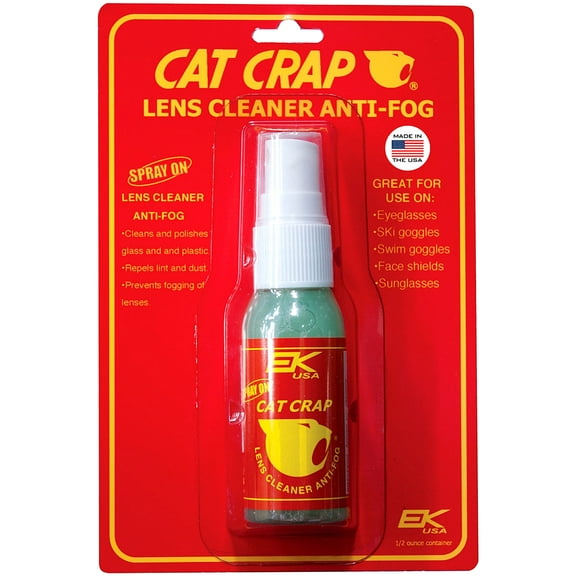 EK 1 pack Anti-Fog Lens Cleaner Spray on 0.5 oz Cat Crap