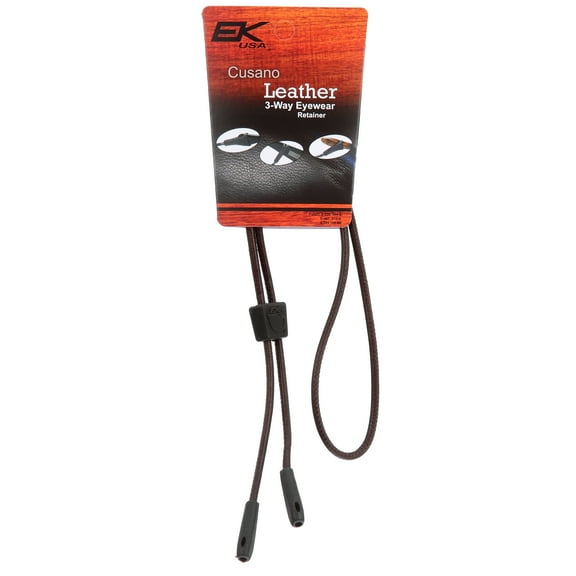EK Cusano Leather Dark Brown Eyeglass Strap