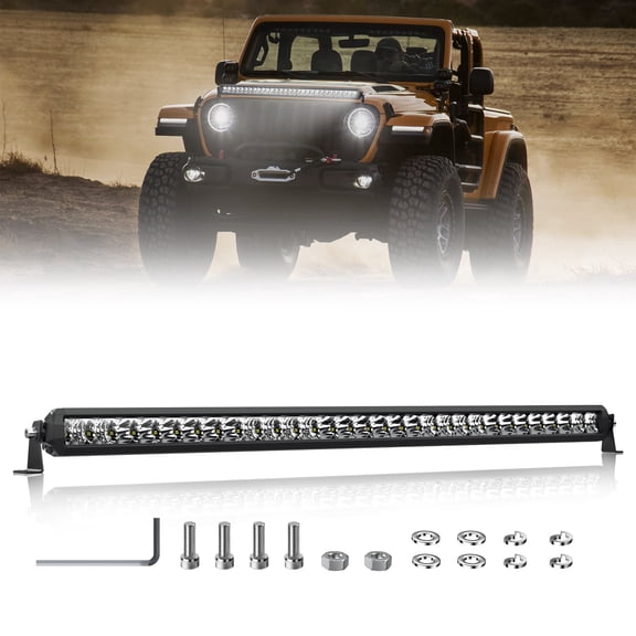 EK ENNOKING 30 Inch LED Light Bar Slim Single Row Spot Flood Combo Beam 150W Offroad LED Driving Lights Work Light Bright Fog Lamp for Truck Cars ATV UTV SUV Boat IP68 IP69K Waterproof