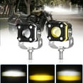 EK ENNOKING Motorcycle Driving YPF5 Fog Lights 1.5 Inch White & Amber