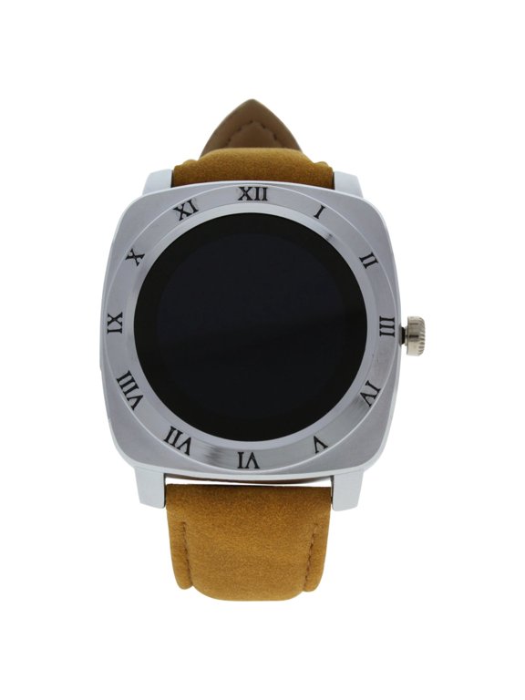 EK-F1 Montre Connectee Yellow Leather Strap Smart Watch for Unisex - 1 Pc Watch