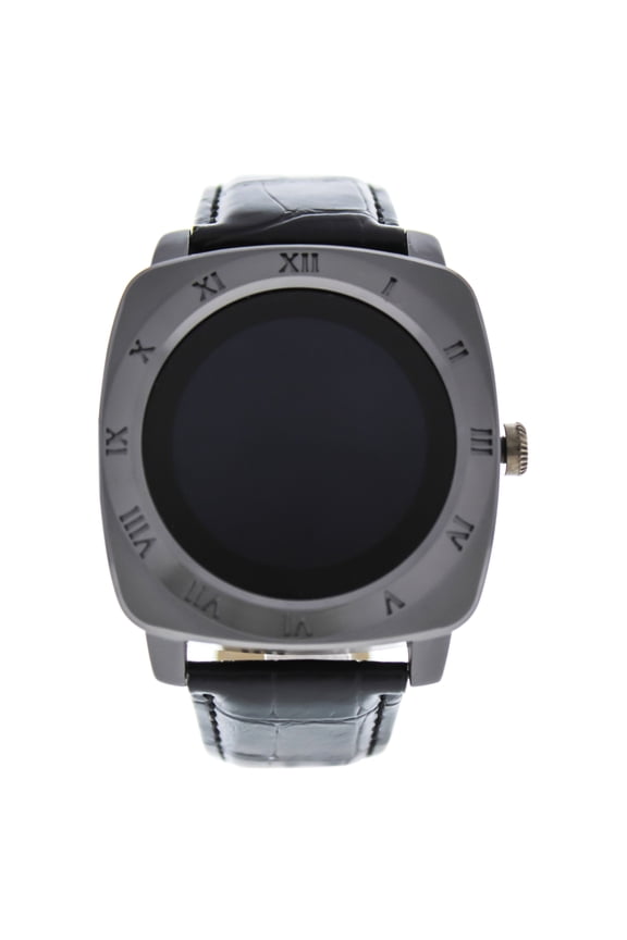 EK-F3 Montre Connectee Black Leather Strap Smart Watch for Unisex - 1 Pc Watch