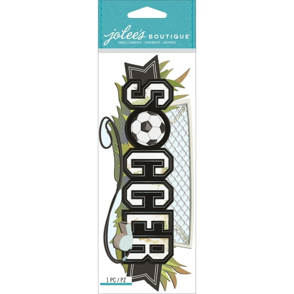 Jolee's Boutique Title Waves Dimensional Stickers-Soccer