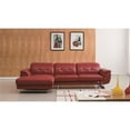thumbnail image 1 of EK-L085 Red Color With Italian Leather Sectional - Left Facing Chaise, 1 of 4