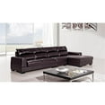 thumbnail image 1 of EK-L200 Dark Brown Color With Genuine Leather Sectional - Right Facing Chaise, 1 of 1