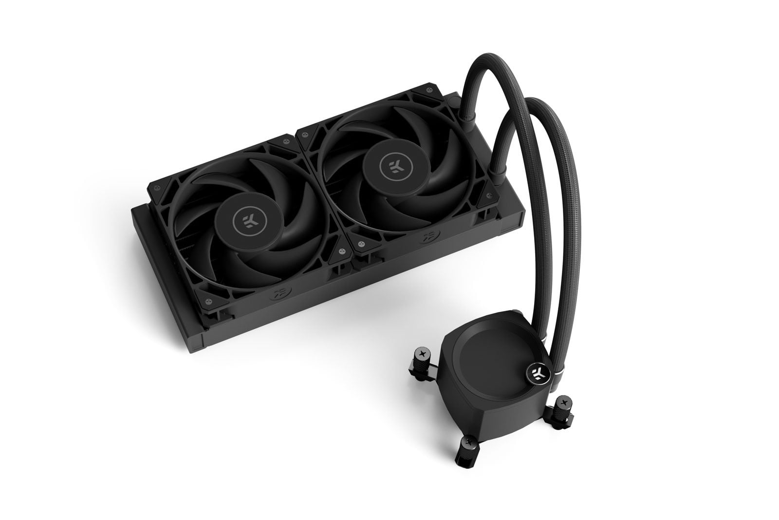 EK-Nucleus AIO CR240 Lux D-RGB, Dark - 240 mm All-in-One Liquid CPU Cooler  with EK FPT Fans, Water Cooling Computer Parts, 120mm Fan, Compatible with  Latest Intel & AMD CPUs 