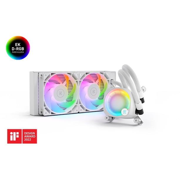 EK-Nucleus AIO CR240 Lux D-RGB, White - 240 mm All-in-One Liquid 