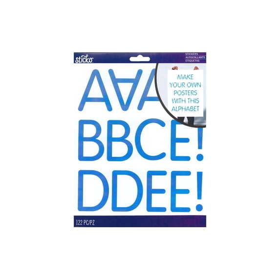 EK Sticko Sticker ABC XL Round Thin Irid Lt Blue