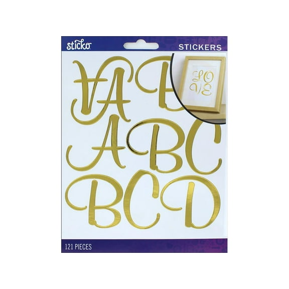 EK Sticko Sticker Alpha Script XL Gold Foil