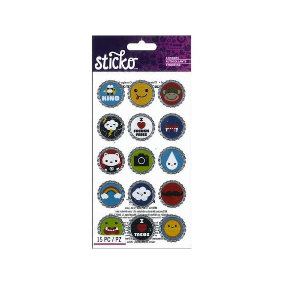 EK Sticko Sticker Bottlecap Icon Words