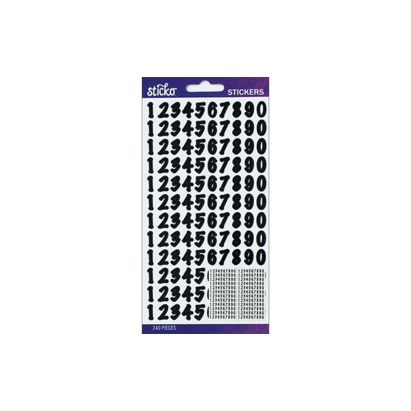Sticko Alphabet Stickers-Black Dot Numbers Small