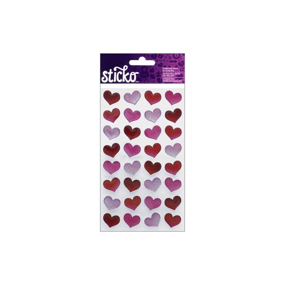EK Sticko Sticker Red Bubble Hearts