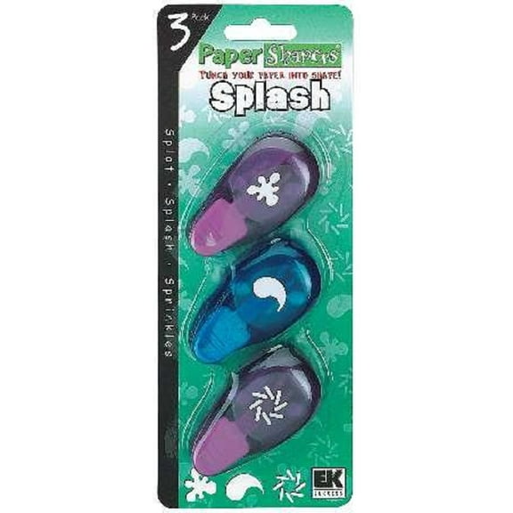 EK Success Paper Shapers 3 Piece Punch Set SPLASH For Scrapbooking, Card Making & Crafts