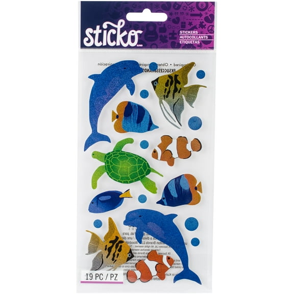 EK Success Sticko Metallic Sea Animal Stickers, 19 Pack