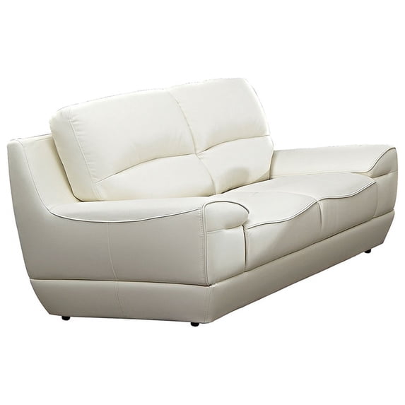 EK018 White Color With Italian Leather Loveseat