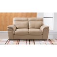 thumbnail image 1 of EK020 Tan Color With Italian Leather Loveseat, 1 of 4