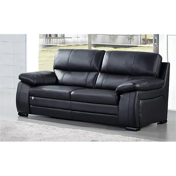 EK041 Black Color With Italian Leather Sofa