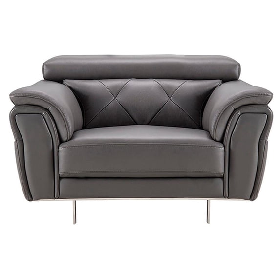 EK068 Dark Gray Color With Italian Leather Chair