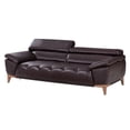 thumbnail image 1 of EK076 Dark Chocolate (Brown) Color With Italian Leather Sofa, 1 of 2