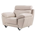 thumbnail image 1 of EK078 Light Gray Color With Italian Leather Chair, 1 of 6