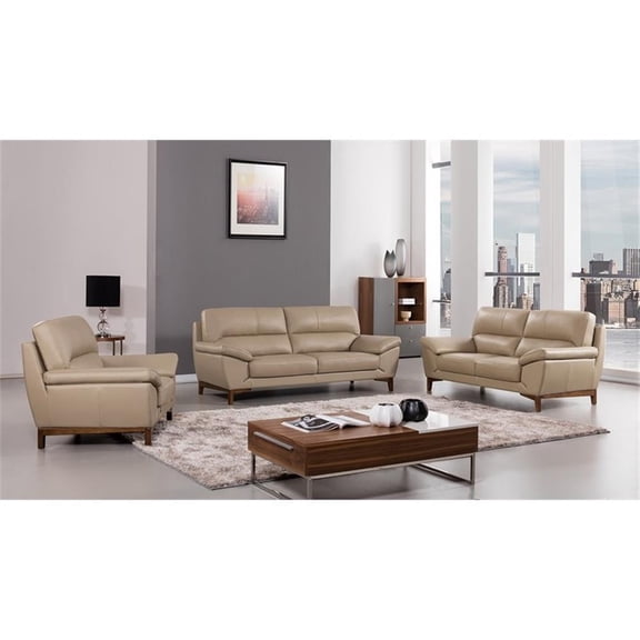 EK080 Tan Color With Italian Leather Sofa