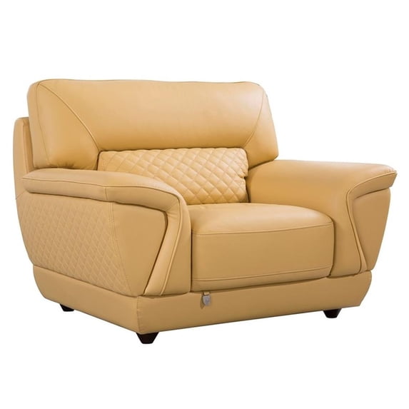 EK099 Yellow Color With Italian Leather Chair