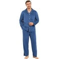 thumbnail image 1 of EK4YDNDS Mens Pajama Set, Comfy Flannel PJS Set for Men Lounge Warm Sleepwear（BLUE GREY, L）, 1 of 5