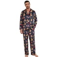 thumbnail image 1 of EK4YDNDS Mens Pajama Set, Soft Flannel PJS for Men Comfy Warm Printed Sleepwear（HAMBURG-DARK GREY, L）, 1 of 5