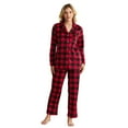 thumbnail image 1 of EK4YDNDS Womens Fleece Pajama Set, Cozy Long Sleeve Button-Down PJs 2-Piece Ultra Soft Sleepwear(BUFFALO PLAID-RED, 2XL), 1 of 4