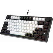EK75 Wired Mechanical Keyboard,75% Keyboard with Volume Knob,Gasket Mount Mechanical Gaming Keyboards,81 Rainbow Backlit,PBT Keycaps,Linear Dream for PC Laptop WindowsBlack-White