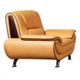 thumbnail image 1 of EK9608 Yellow and Brown Color With Faux Leather Chair, 1 of 3