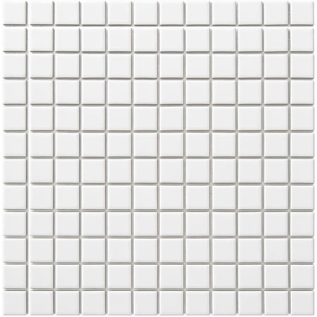 EKACO 1x1 Square White Porcelain Mosaic Tile for Bathroom Walls, Shower, Pool, Entryway, Floor and Backsplash - Single Full Sheet, Easy Installation (1)