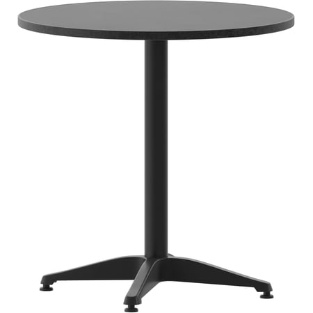 EKACO 27.5" Round Metal Indoor/Outdoor Bistro Table, Commercial Grade, Black, for Patio/Cafe