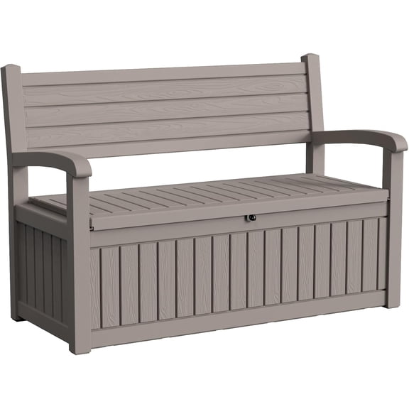 EKACO 75 Gallon Deck Box Outdoor Storage Bench, Lockable All-Weather Seating for Patio, Pool & Garden