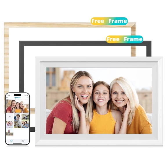 EKASN 10.1" Digital Picture Frame,16GB WiFi Photo Frame with 2 Replacement frame, Best Christmas,Birthday Gift for Mom&Grandparents