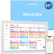 21.5 Inch Digital Calendar, Electronic Wall Calendar Interactive Display Smart Calendar for Family Planner- White