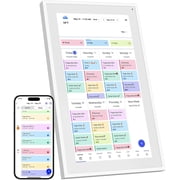 EKASN 27 Inch Digital Calendar Chore Chart, Electronic Calendar Smart Family Planner 1080P FHD Touchscreen Interactive Display Wall & Desk Mount Seamless Scheduling-White