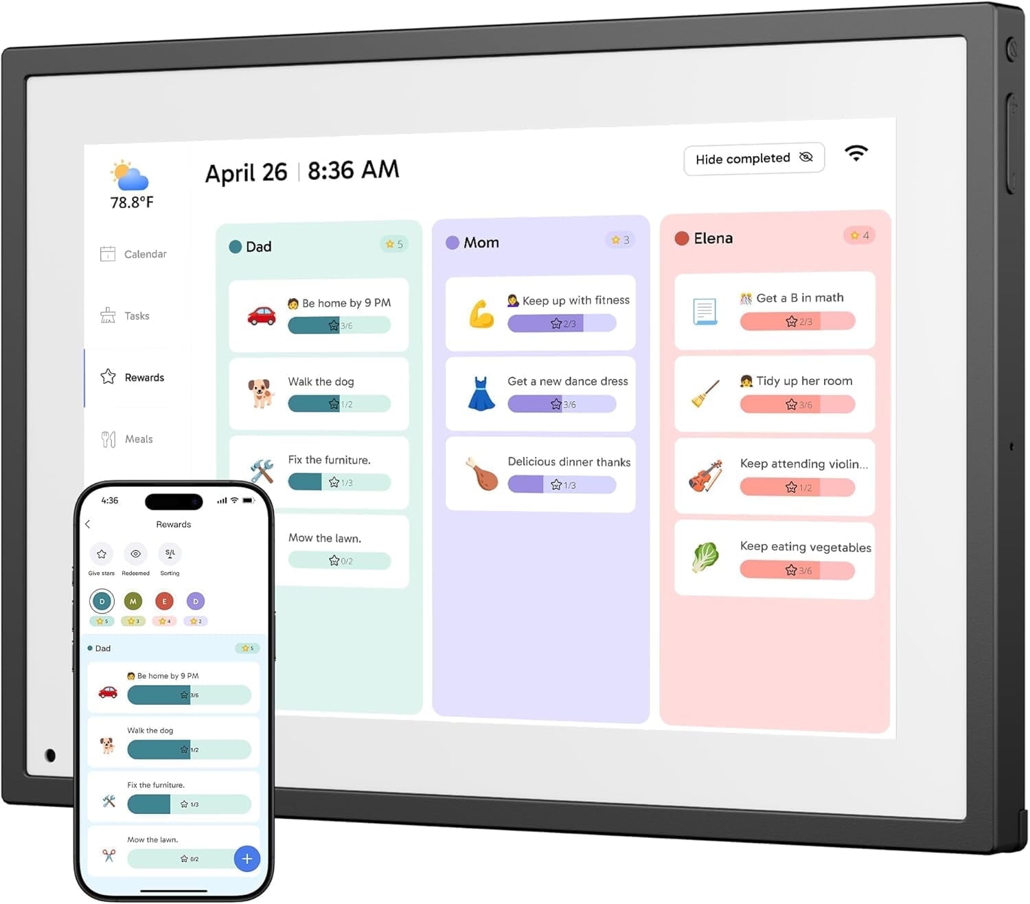 Walmart savings: EKASN Digital Calendar, 15.6" Chore Chart Wall Planner, 1080P FHD Interactive Touchscreen,Display for Family Schedules and All Apps Full Free-Black
