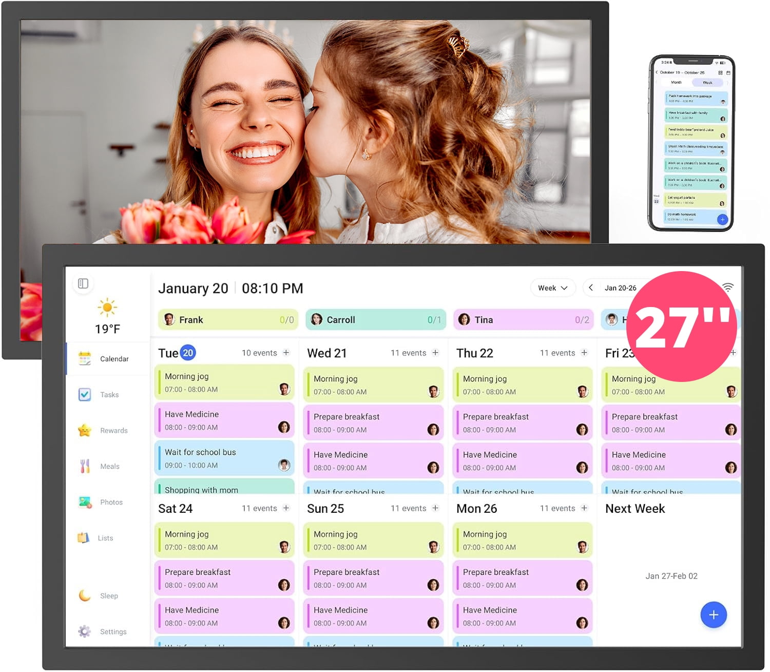 Interactive Scheduling EKASN Digital Calendar with Chore Chart, 27