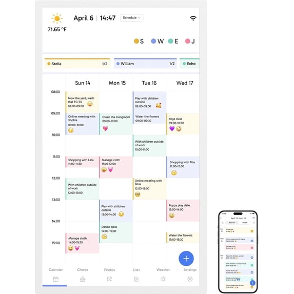 EKASN Digital Calendar with Chore Chart, 27