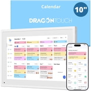 Dragon Touch Digital Calendar with Chore Chart - Full HD 1080P 10.1 Interactive Touchscreen, Smart Family Planner for Desk Mounting-White